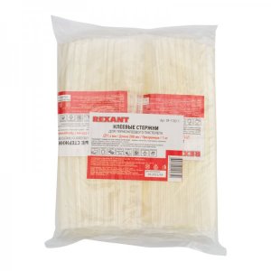 Клеевые стержни REXANT, Ø7 мм, 200 мм, прозрачные, 1кг. (0.5 кг + 0.5 кг), пакет     Новинка!