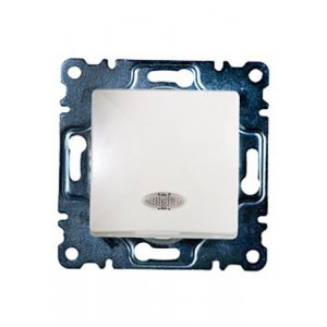 30010021 ВЫКЛЮЧАТЕЛЬ СКРЫТ.УСТ.1 КЛ. С ПОДСТВЕТКОЙ (КРЕМ.) Б/РАМКИ