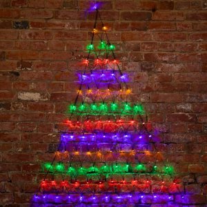 СЕТЬ Треугольная 1,5х2х2 м (основание 1,5м, высота 1,85м), черный ПВХ, 136 LED МУЛЬТИ, соединяется