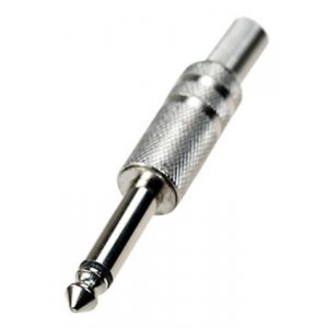 1-104 (NP-207), штекер аудио 6.35мм моно металл на кабель