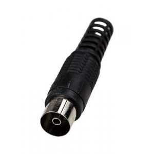 4-003 BK, разъем телевизионный "гн" пластик на кабель винт черный