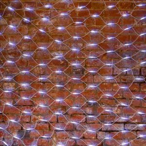 СЕТЬ 2x3м, белый КАУЧУК, 432 LED БЕЛЫЕ, соединяется