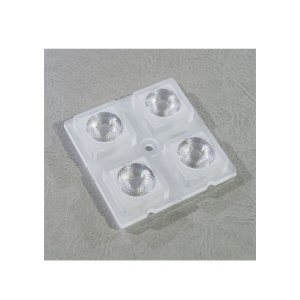 S01.01.01.087_SS-50X50-4-25, линза 50х50мм, 4 LED, 25 градусов, для 3535, PC, матовая, без уплотните