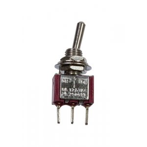 MTS-103-A2-R, миниатюрный тумблер ON-OFF-ON, 3 контакта на плату, красный