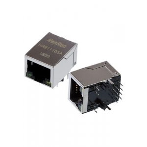 HR911105A, 8P8C розетка на плату RJ45 10/100Мб