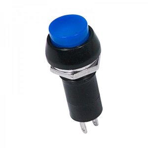 Выключатель-кнопка  250V 1А (2с) ON-OFF  синяя  (PBS-11А)  REXANT