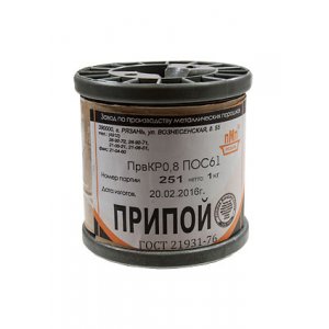 Припой ПОС61 ПРВ 0.8мм катушка 1кг
