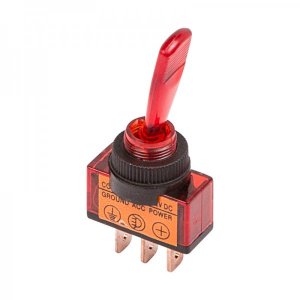 Тумблер 24V 20А (3c) ON-OFF однополюсный  с красной подсветкой  (ASW-13D)  REXANT