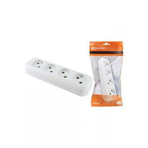 SQ1806-0011, Колодка розеточная 4 гнезда 2П б/з 10А 250В белая