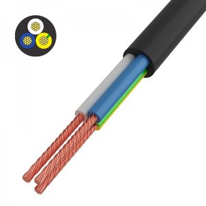 Провод ПВС 3x0,75 мм², черный, длина 20 метров, ГОСТ  REXANT