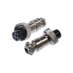 1-565-4, Разъем MIC-12, 4 контакта гнездо, металл на кабель