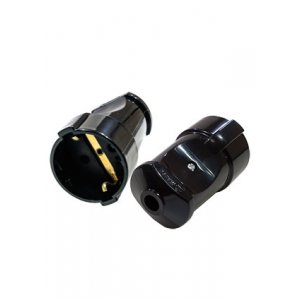 10053, штепсельное гнездо с заземлением черное