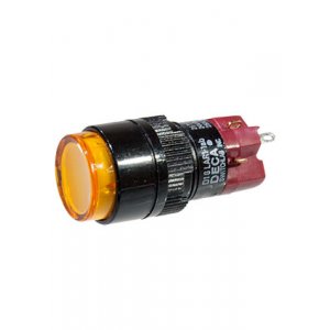 D16LAR1-1ABKY, кнопка с фиксацией и LED подсветкой 250В 5А желт.