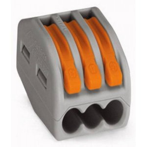 222-413 Универсальная клемма, 3-проводная, серая (0,08-2,5/4 мм²) (50 шт/уп)  WAGO Предлагаем 07-5253-4 они дешевле