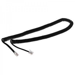 Телефонный шнур, витой трубочный RJ-10(4P-4C), длина 4 метра, черный  REXANT