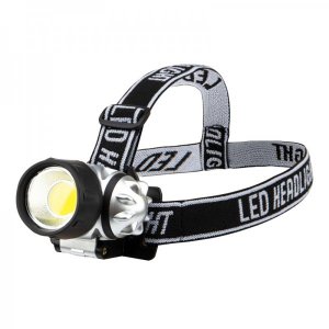 Фонарь налобный поворотный COB, 3 х AАА, увеличенное время работы, ремень в комплекте