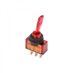 Тумблер 12V 20А (3c) ON-OFF однополюсный  с красной подсветкой  (ASW-13D)  REXANT