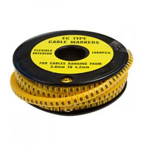 EC-1 "6", маркер для кабеля  "6" 1000шт