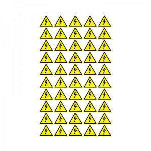 Наклейка знак электробезопасности «Опасность поражения электротоком» 25х25х25 мм REXANT 100 наклеек (4 листа)