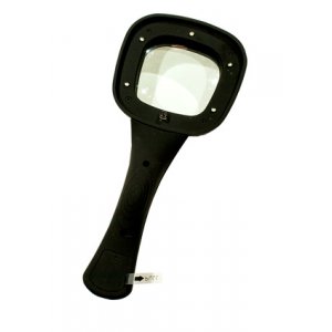 TH-600558, лупа квадрат.с подсветкой (5 св.диодов + 1 уф) l x l=60мм