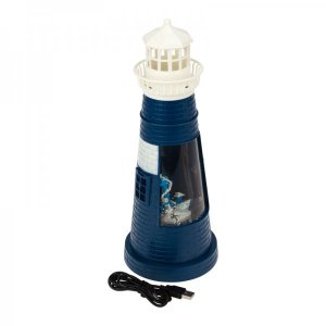 Декоративный светильник «Маяк синий» с конфетти и подсветкой, с зарядкой от USB - НЕ ЗАКАЗАНО