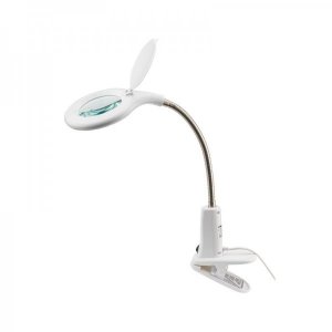 Лупа настольная 3D+12D с подсветкой 60LED, прищепка, белая (8096) REXANT