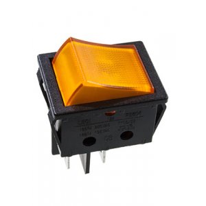 RS606-201N011CG1B, выключатель оранжевый PRFDB1-16F-BR000 ON-OFF с подсв 10A 250VAC