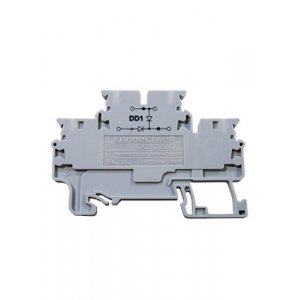 CXDL2.5(E)DD1, Двухуровневая клемма, пружинные зажимы проводника до 2.5 мм.кв. 1A 1000V, с диодной с