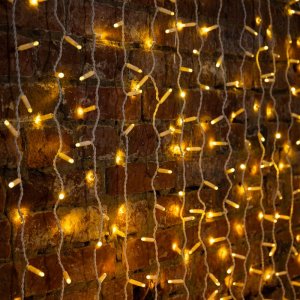 ДОЖДЬ (занавес) 2х3м, белый ПВХ, 760 LED ТЕПЛЫЙ БЕЛЫЙ