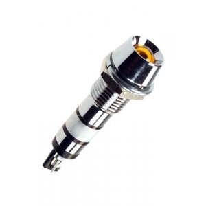 L-701Y-220V, светодиод с держателем желтый 220В резьба М8 без крепежа