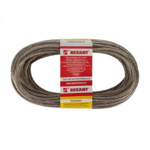 Трос стальной в ПВХ оплетке d= 4,0 мм, прозрачный ( моток 20 м)  REXANT