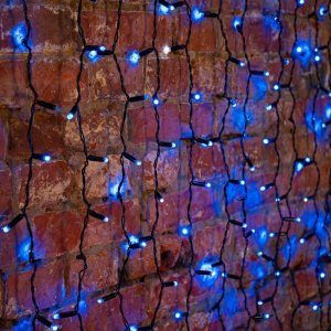 ДОЖДЬ (занавес) 2х3м, черный ПВХ, 760 LED СИНИЕ