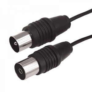 ВЧ кабель, ТВ гнездо - ТВ штекер, длина 15 метров, чeрный (тонкий кабель)  REXANT