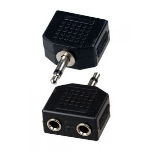 2-054 (NP-563), переходник 3.5мм штекер моно - 2 x 3.5мм гнездо моно пластик