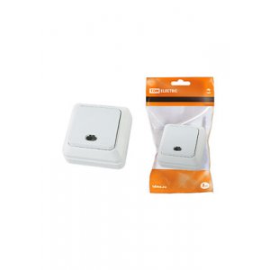 SQ1801-0009, Выключатель 1-кл. открытой установки с подсветкой IP20 10А, белый "Ладога"