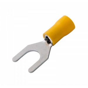 НАКОНЕЧНИК ВИЛОЧНЫЙ изолированный 8.4мм 4-6мм² (НВи 6.0-8 / SVS5.5-8) желтый  REXANT