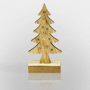 Деревянная фигурка с подсветкой "Елочка" 9*5*19 см с М2 - 10%