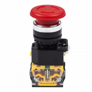 Выключатель-кнопка 10А Ø22 красная Грибок Аварийная (LA38-11ZS)  REXANT