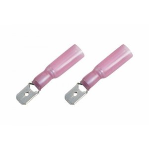 КЛЕММА ПЛОСКАЯ изолированная термоусаживаемая штекер - 6.35мм 0.5-1.5мм² (РПи-п-т 1.5-(6.3) / DRS/MDD1.25-250) красный  REXANT