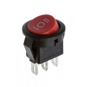 KCD5-2-1-03-C3-RB, переключатель 3 контакта 12В/6.0А красный круглый