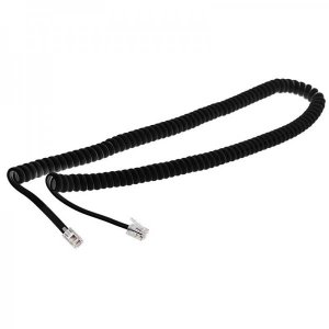 Телефонный шнур, витой трубочный RJ-10(4P-4C), длина 2 метра, черный  REXANT