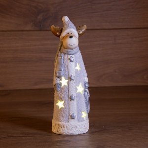 Керамическая фигурка "Олененок с шарфом" 7*6,5*21 см