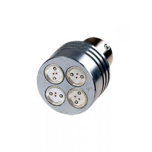 S25-RB-15S-4LED-4W-R, 12V, LED лампа красная S25 BA15S(D) Round Base 4W