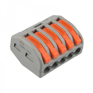 Универсальная клемма 5-проводная,  серая (0,08-2,5/4 мм²) (40 шт/уп)  REXANT