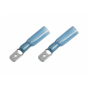 КЛЕММА ПЛОСКАЯ изолированная термоусаживаемая штекер - 6.35мм 1.5-2.5мм² (РПи-п-т 2.5-(6.3) / DRS/MDD2-250) синий  REXANT