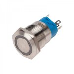 Кнопка  антивандальная Ø19 250В Фикс (5с) ON-OFF/OFF-ON подсв/зеленая  REXANT