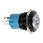 Кнопка  антивандальная Ø19 Фикс 12В (2с) ON-OFF зеленая (Противотуманки)  REXANT