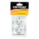 SV-54107-W, розетка двойная с заземлением 16А 250В