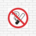 Табличка ПВХ  информационный знак «Курить запрещено» 200х200мм REXANT (5шт)