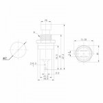 Выключатель-кнопка  металл 220V 2А (2с) (ON)-OFF  Ø7.2  черная  Micro (RWD-301, PBS-10B)  REXANT